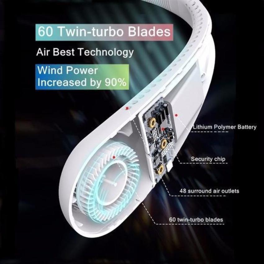 Lazy Person Hanging Neck Fan USB Charging Wearable Hanging Neck Fan USB Mini Necklace Fan Travel Indoor and Outdoor Sports Fan