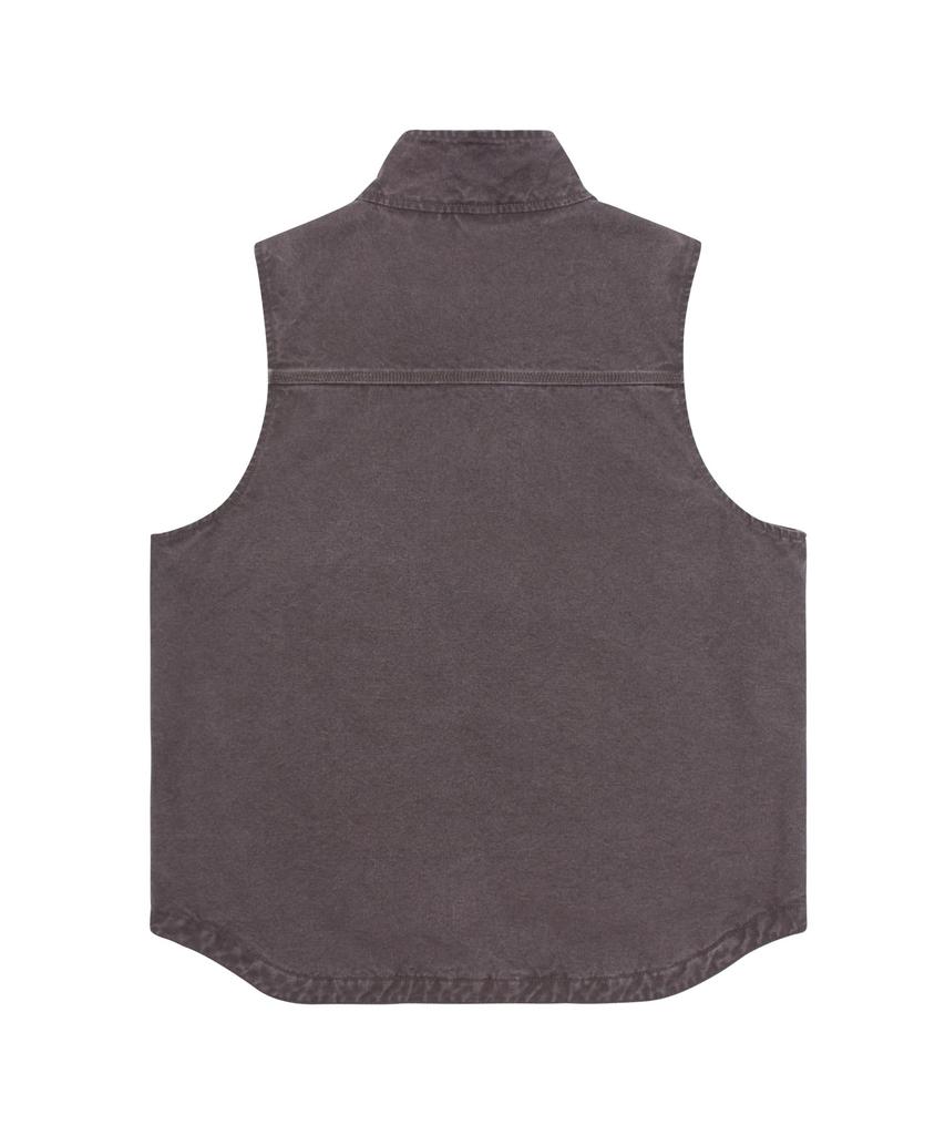 Gamma Gallery 13.5Oz Vintage Washed Padded Vest Jacket [Quilted Lining] - Charcoal
