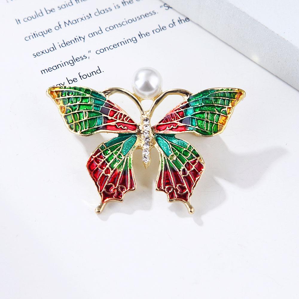 Brož motýl s olejovou kapkou Trojrozměrná vykládaná diamanty Korsáž Shi Oblečení Kardigany Kostýmy Hrudní spona Doplňky Špendlíky Dámská brož Šperky