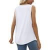 VEZFAA Women's Fashion Casual Summer Spring Solid Color Print Sleeveless Square Collar Blouses & Shirts
