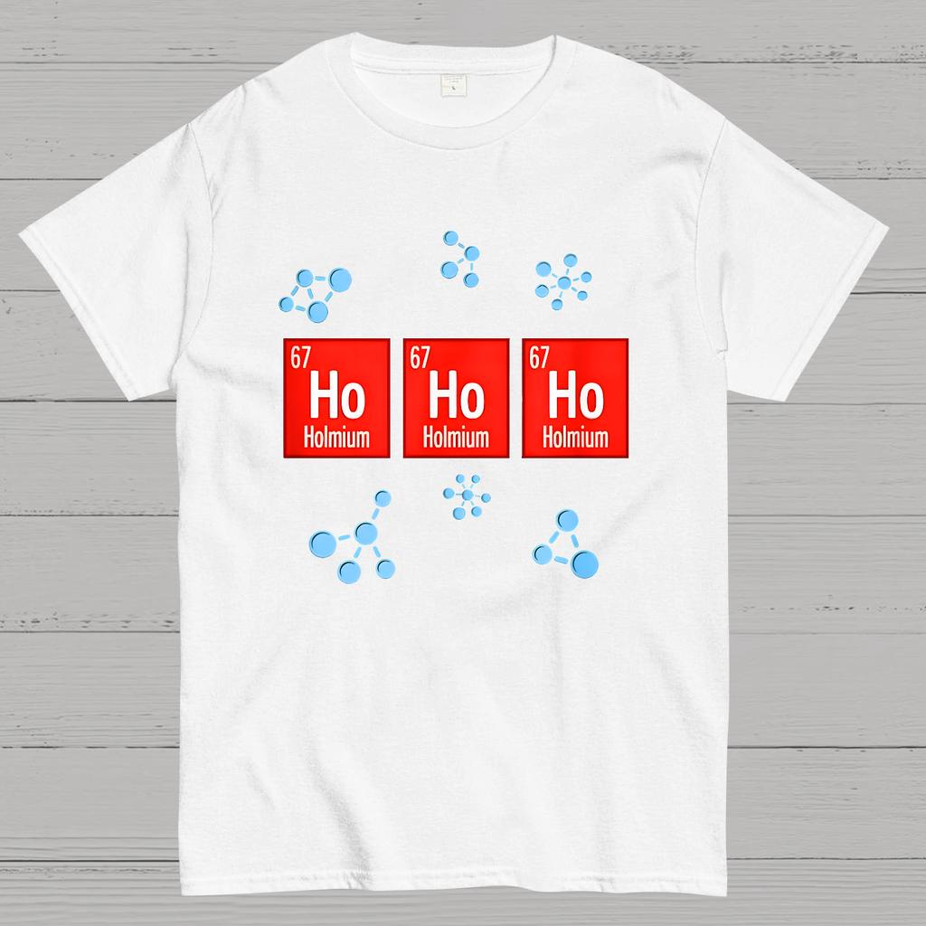 Chemical Element Christmas Ho Ho Ho Cotton Summer Casual Cool Loose T-Shirt