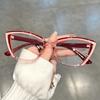 Personalized Cat Eye Clear Splicing Color Glasses Retro Color Block Fashion Decorative Glasses Computer Spectacles for Women