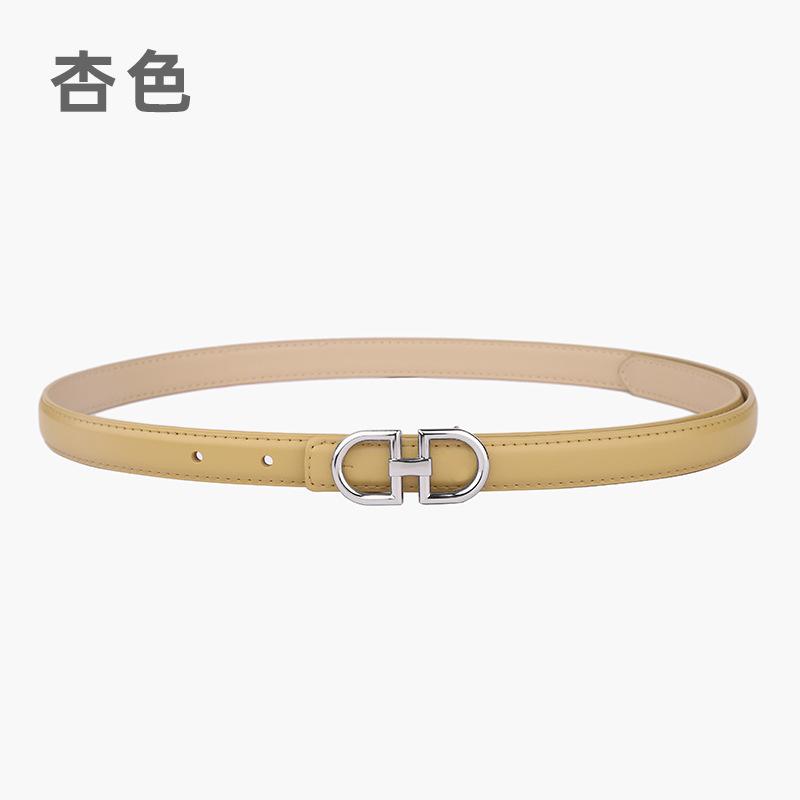 Leather Women'S Belt Simple Double Ring Belt With Jeans Casual Pants Belt Women'S Model
