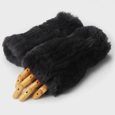 MISTICA Rabbit Hair Fur Finger Less Gloves MFFG001DG