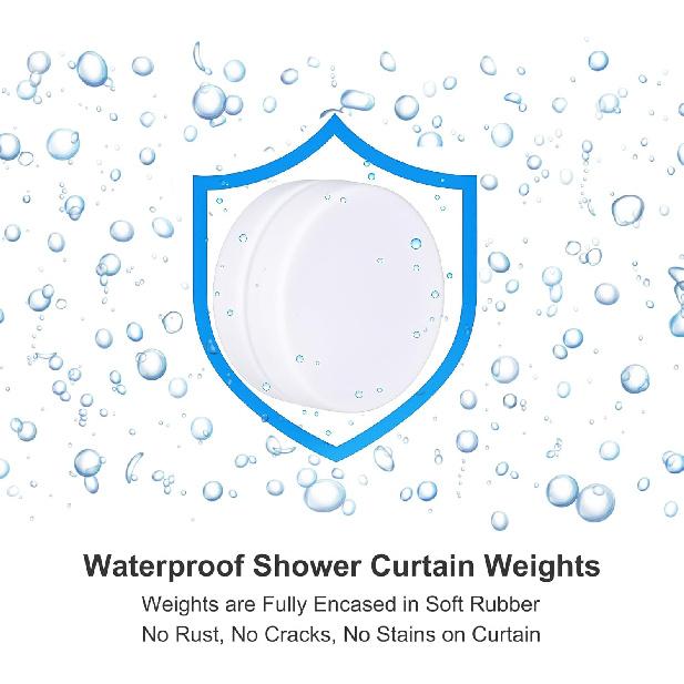 8 Pack Magnetic Shower Curtain Weights, Waterproof Rubber Coated Magnetic for Shower Curtain Bottom, Heavy Duty Weights Stop Liner from Blowing,
