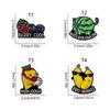 Cheerful Animal Fruit Hybrid Enamel Badges Watermelon Cats Banana Mangos Designs Lightweight Sturdy Jewelry Accessories