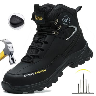 Sapatos de Segurança Masculinos com Biqueira de Aço Botas Impermeáveis à Prova de Perfuração Anti-esmagamento Tênis de Trabalho ao Ar Livre Masculinos Sapatos de Trabalho para Construção
