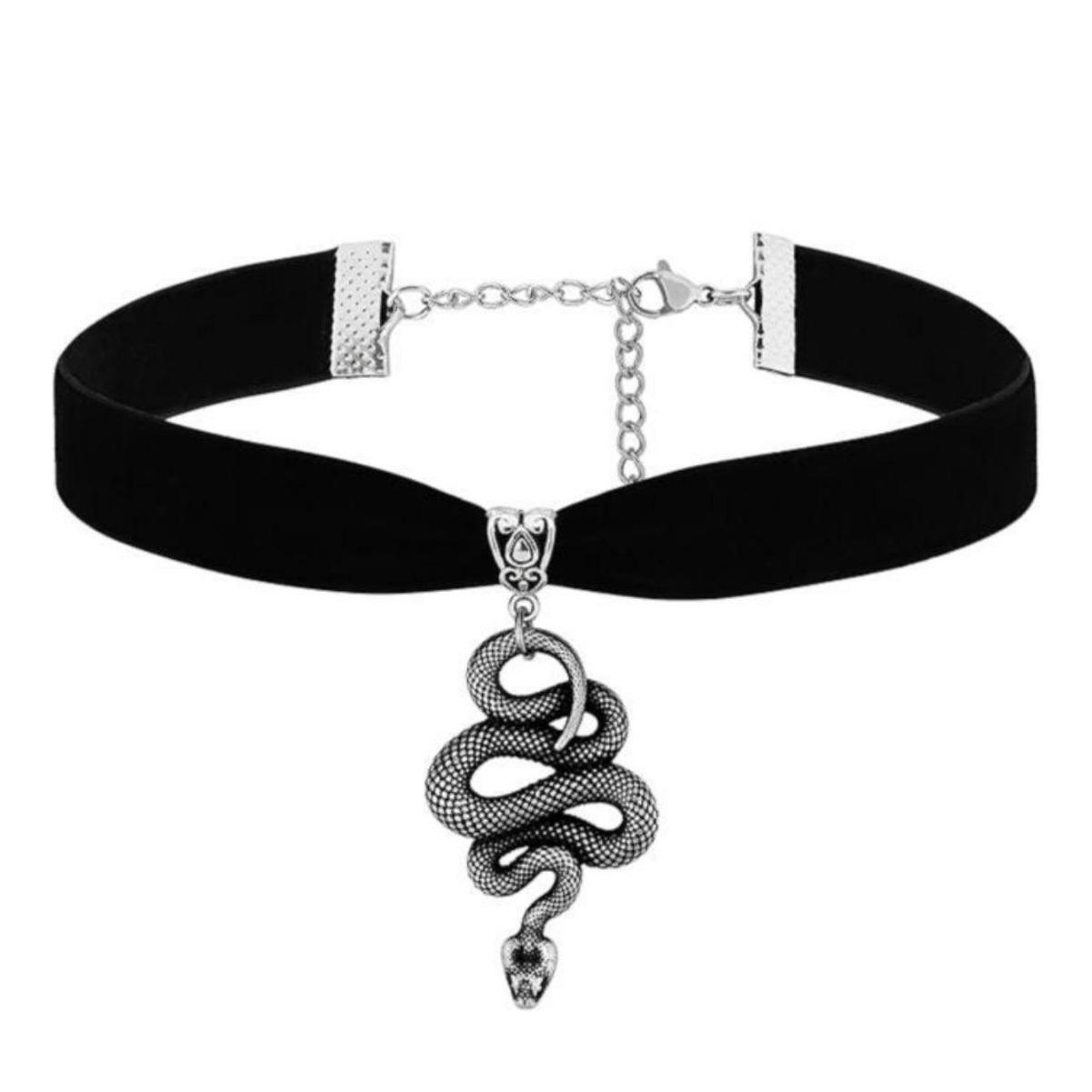 

Handmade Gothic Velvet Snake Necklace