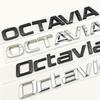 3D ABS Kendinden Yapışkanlı Krom Siyah Harfler Logo Octavia Amblemi Araba Arka Bagaj Sticker Rozet Oto Aksesuarları