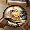 1PC Train Winter Office Round Area Rug, Under Office Chairs Bedroom Living Room Home Decor,Carpet for Office, -1110266