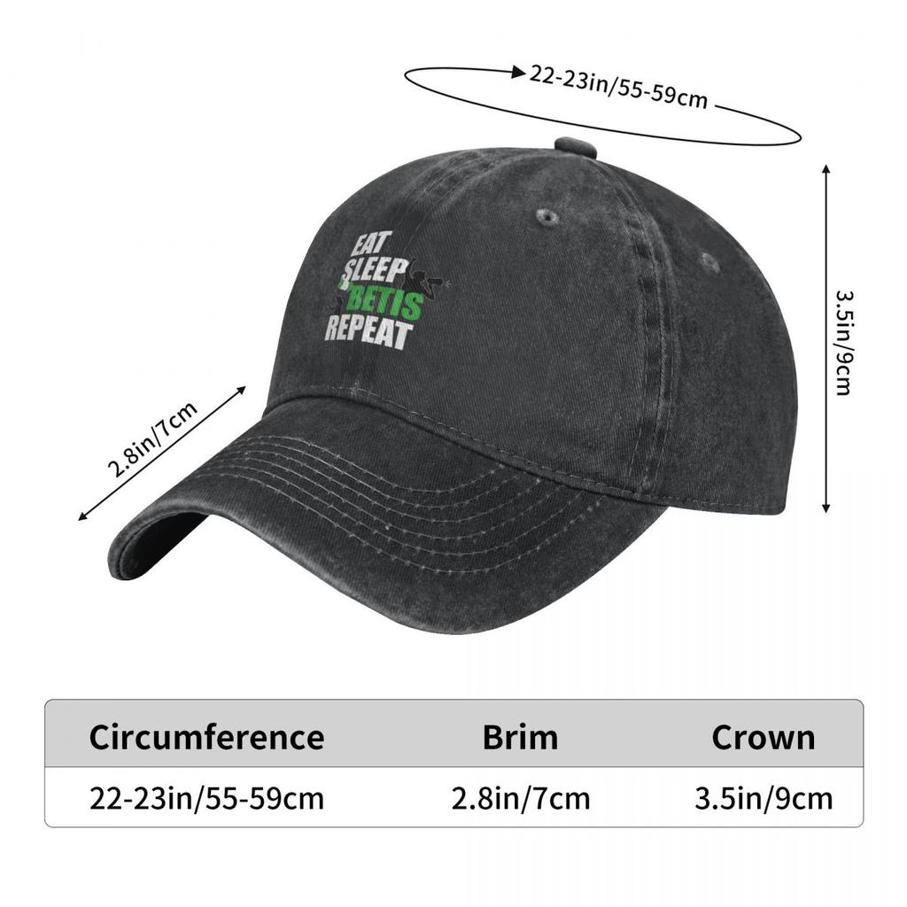 Essen, schlafen, Betis, wiederholen Cap Cowboy Hat Baseballkappe |-f-| Damenhut Herren