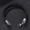 Braided Wrap Leather Bracelets For Men Fashion Genuine Double Black Braided Leather Chain Charm Wristbands BB1091