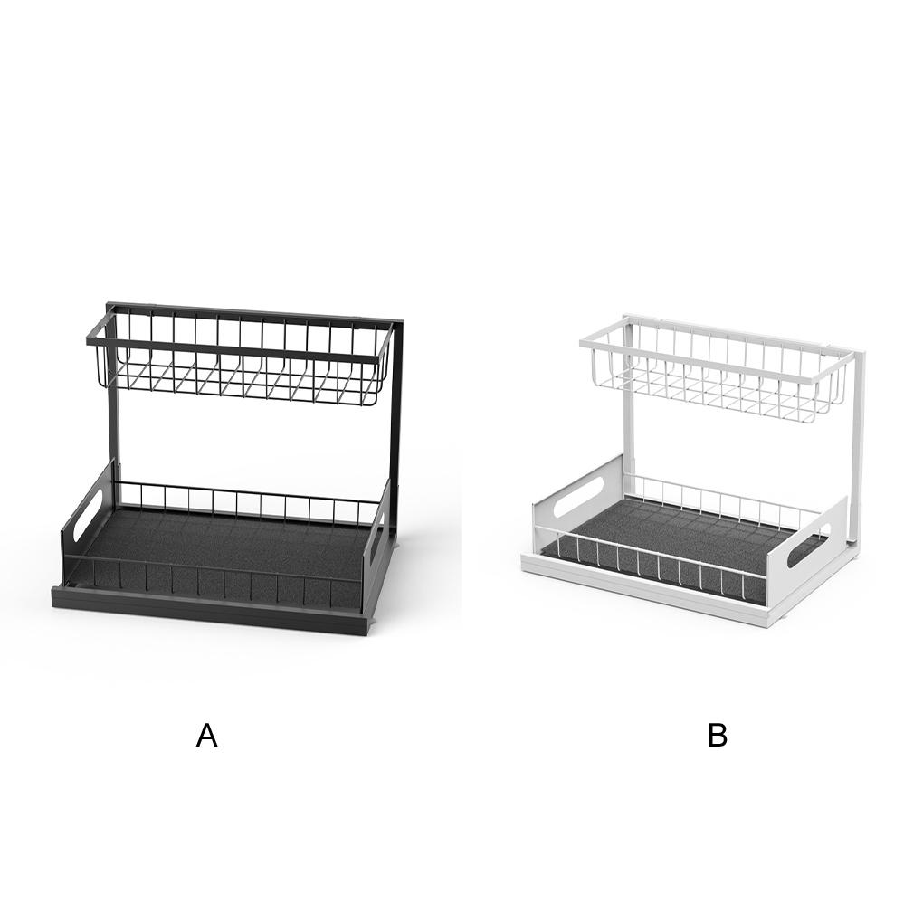 2-tier Under Sink Organizer For Kitchen Storage Rack 2-layer Sliding Cabinet Basket Under Sink