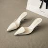 Spring and Summer New High-heeled Bag Head Sandals Women's Pointed Transparent Love Slippers Fashionable Thin-heeled Cool Slippers Women's Outer Wear