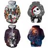 Felpa Giacca Stampata 3D Nightmare Before Christmas Stile Costume di Jack e Sally