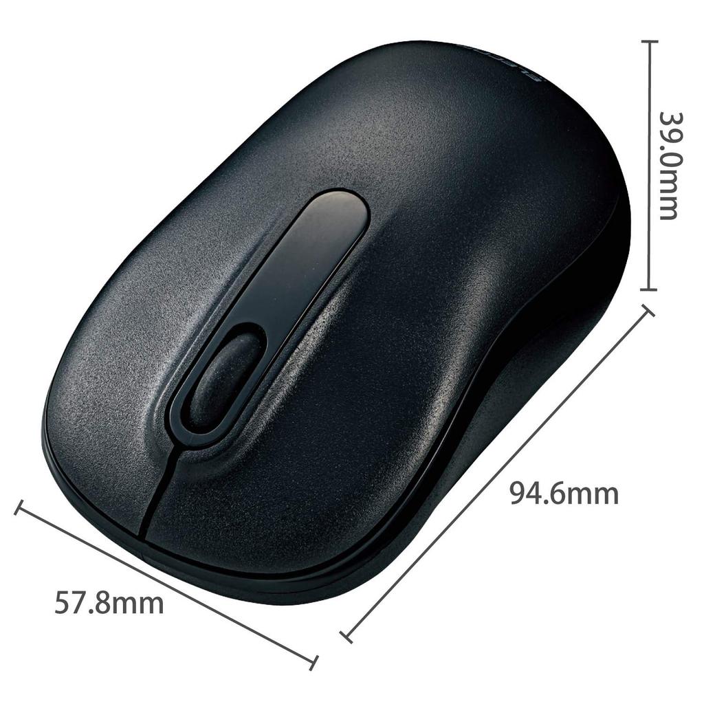 ELECOM Wireless Mouse (Receiver Included), Medium Size, Optical, Black, M-HC01DRBK
