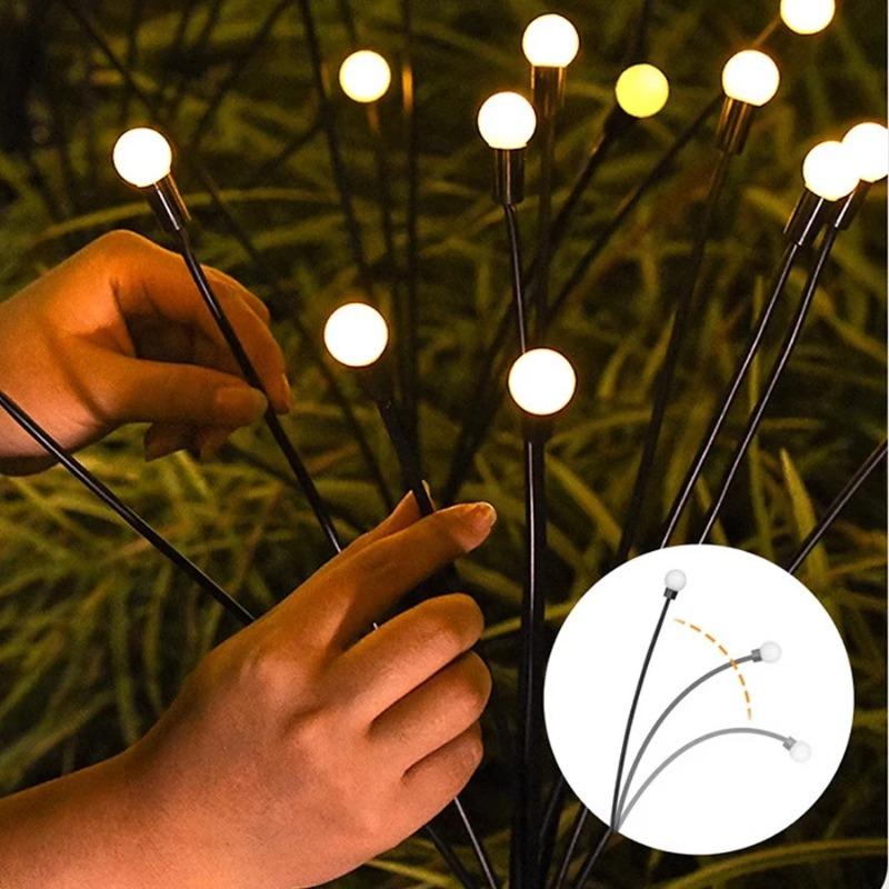Outdoor Lights Solar Lawn Lamp Garden Lamp LED Wind-driven Firefly Ground Plug Lamp for Garden Lawn IP65 Landscape Holiday Light