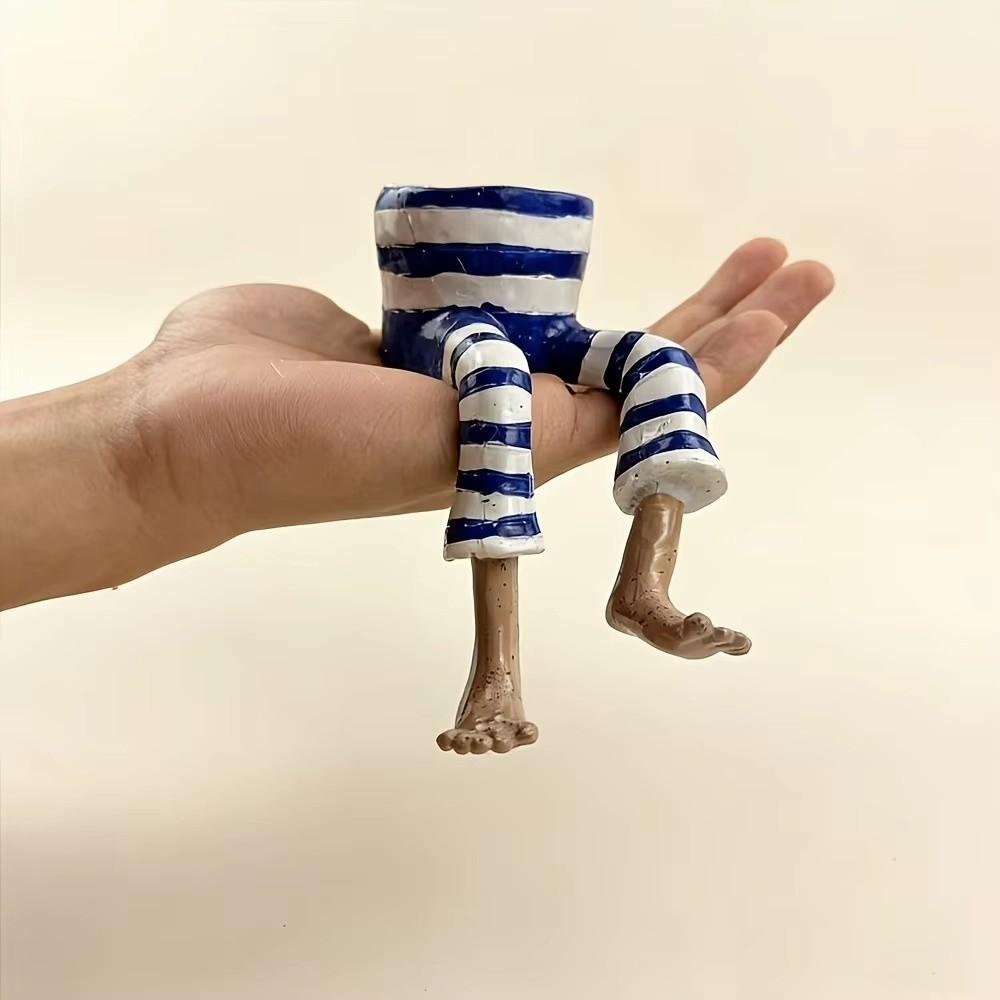 Resin Sitting Legs-Shaped Flowerpots Cute Skirt Pants Cantilevered Plant Pots Creative Unique Leggy Planter for Indoor Plants