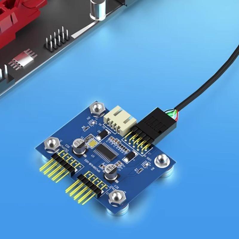 Internal USB 2.0 9 Pin Splitter Cable Double Independent Port Compatibles Motherboards Upgrades