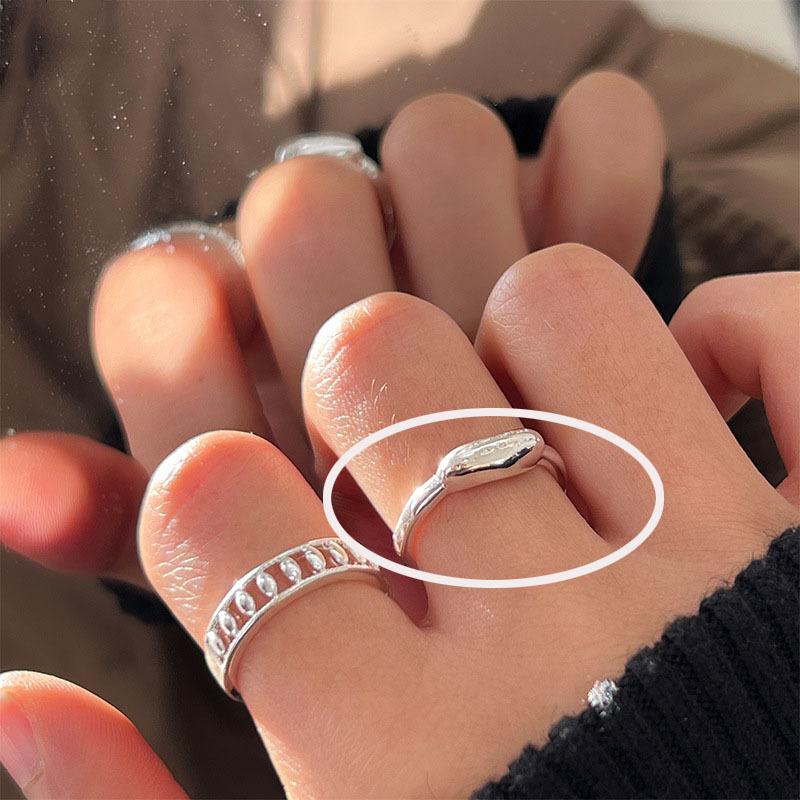 Light Luxury Niche Design Index Finger Ring Double Love Ring Female Personality Simple Open Ring
