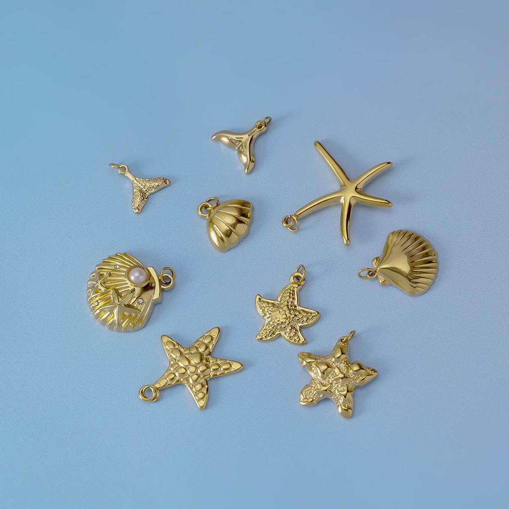 Ocean Series Pendant Bracelet Necklace: Starfish & Whale Tail DIY Jewelry