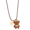 Cute coffee plush bear pendant necklace women's autumn and winter long sweater necklace new personalized versatile sweater chain