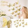 Butterfly Wall Stickers 12 Pack, 3D Hollow Design, Party Decoration for Home Bedroom, 2 Styles