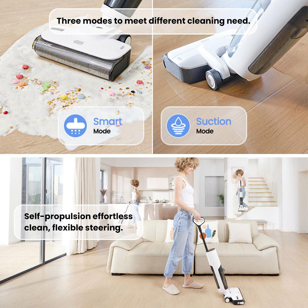 Refurbished:  Proscenic F10 Cordless Wet Dry Vacuum Cleaner, Self-Cleaning, Self-Drying