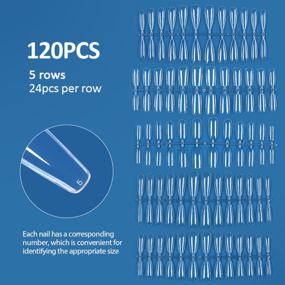 

120pcs Almond Fake Nail Coffin Nail Extension New Nail Tips 04