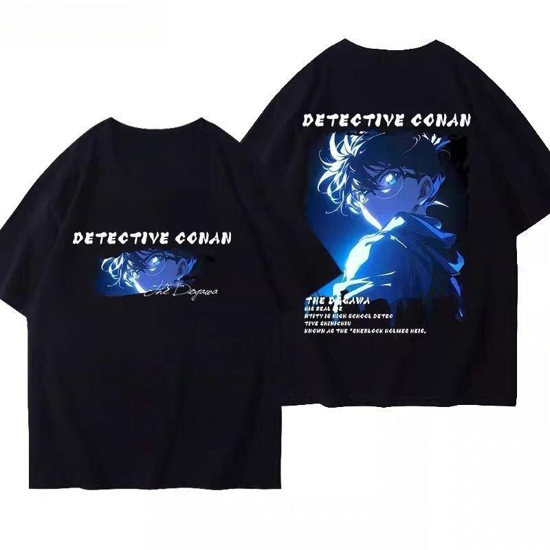 Japanese Anime Detective Conan Short-sleeved T-shirt Men's Loose Short-sleeved Top Summer Clothing Men's and Women's Popular