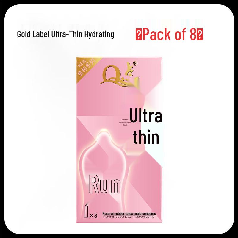 Q Point Ultra-Thin Pink Condoms with 3D Surrounding Particles - Odorless, Super Lubricated, Female Pleasure Enhancing.