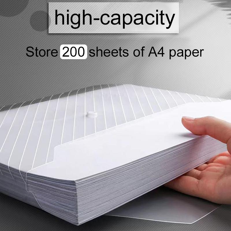 5/10pcs A4 File Bags Transparent Plastic Large-capacity Waterproof Snap-on Type Test Paper Storage Supplies for Archives TMZ