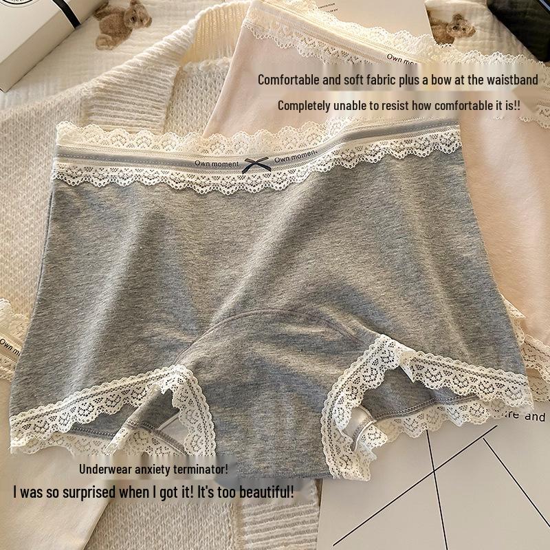 Retro Flat-Leg Women's Class A Cotton Antibacterial Lengthened & Widened Panties with All-Cotton Crotch.