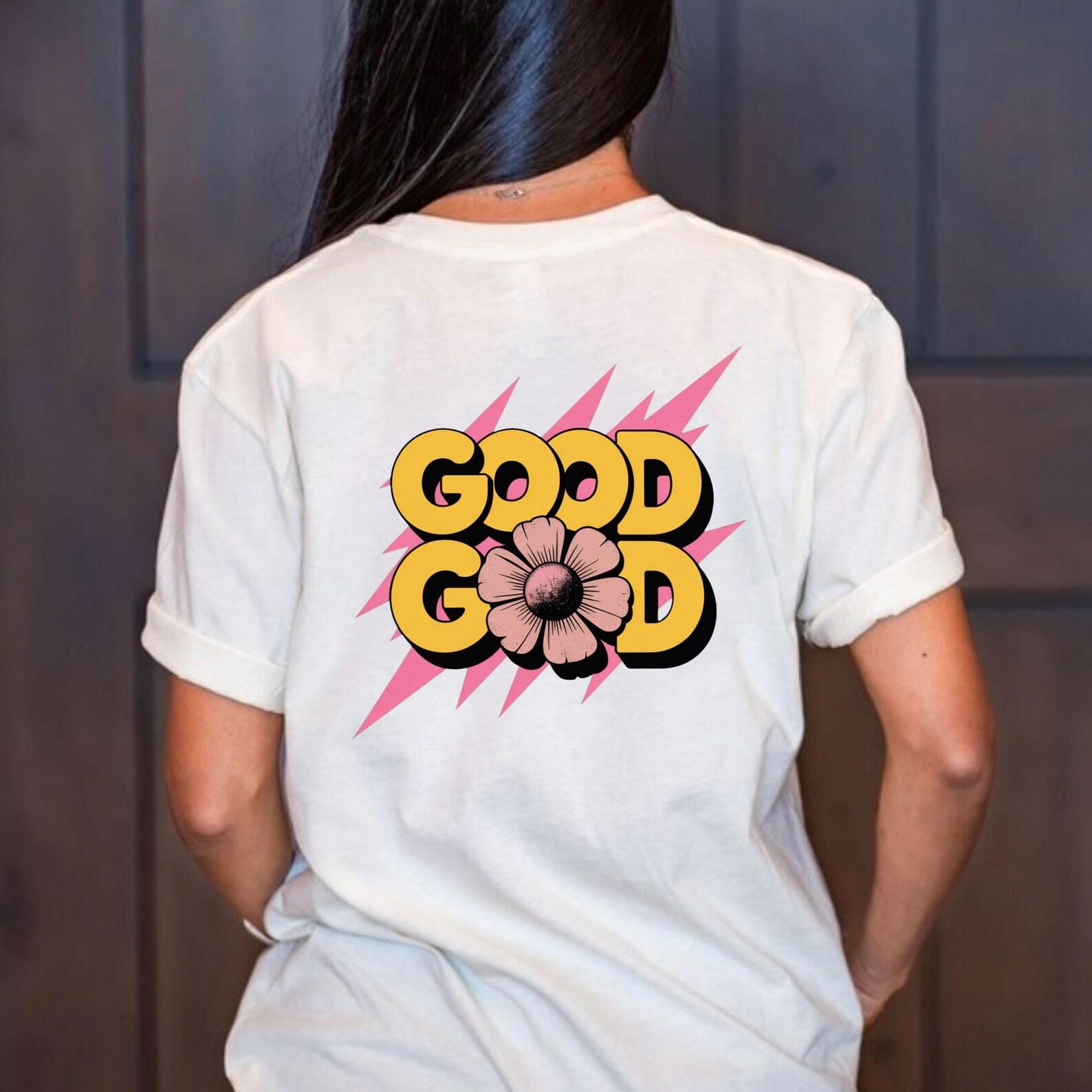 Floral Christian T-Shirt: Good God Faith Tee S