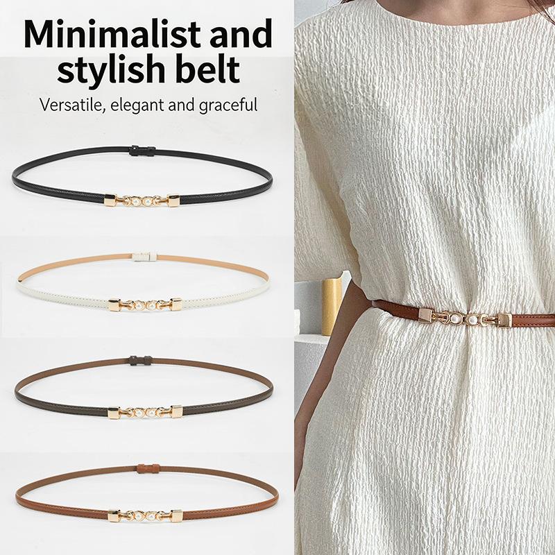Adjustable Thin Waist Belt for Women Fashion Slimming Buckle Suit Dress Skirt Date and Office Use
