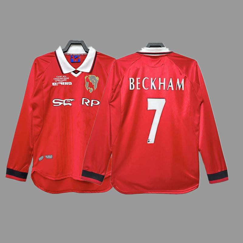 Man L Retro Jersey Football Jersey No. 7 Beckham Cantona C Ronaldo Rooney Giggs Jersey