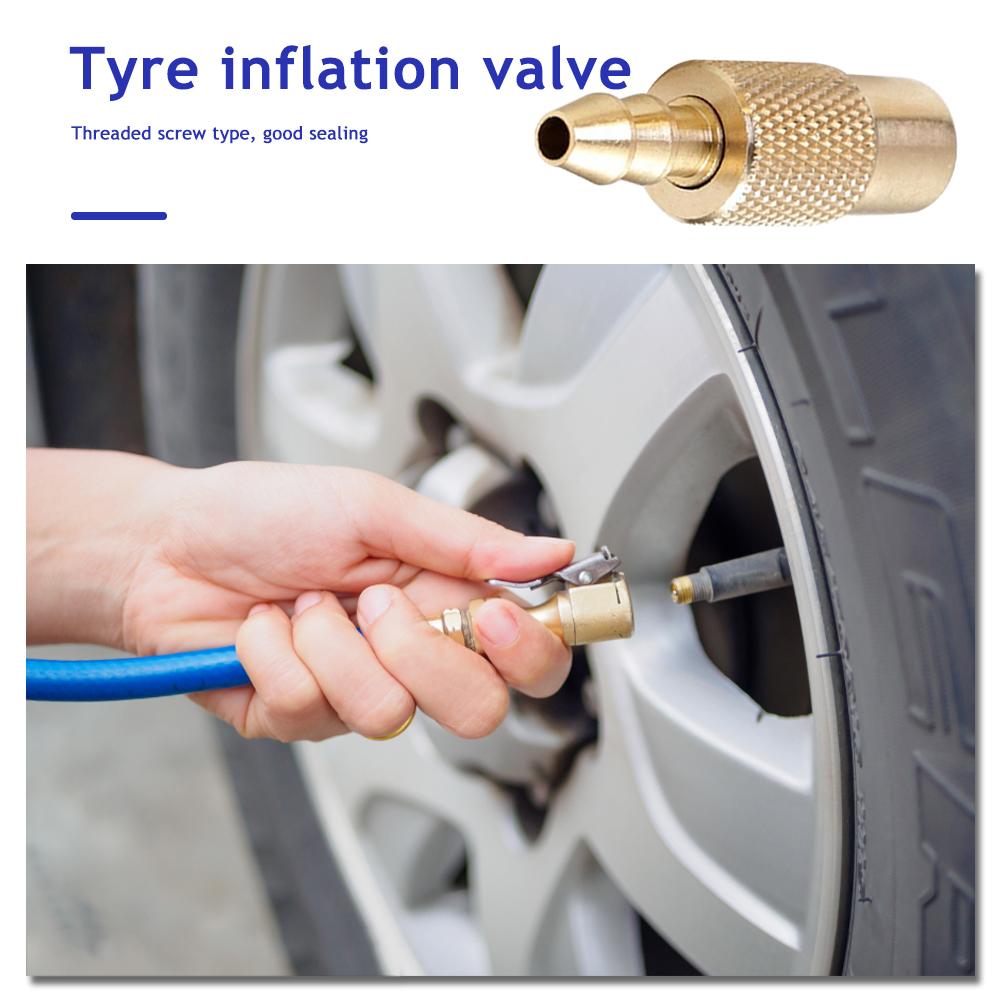 1/2Pcs Brass Inflatable Air Pump Chuck Clip for Car Truck Tire Inflator Valve Connector Clamp Joint Adapter Tail Insert Valve Stems 1