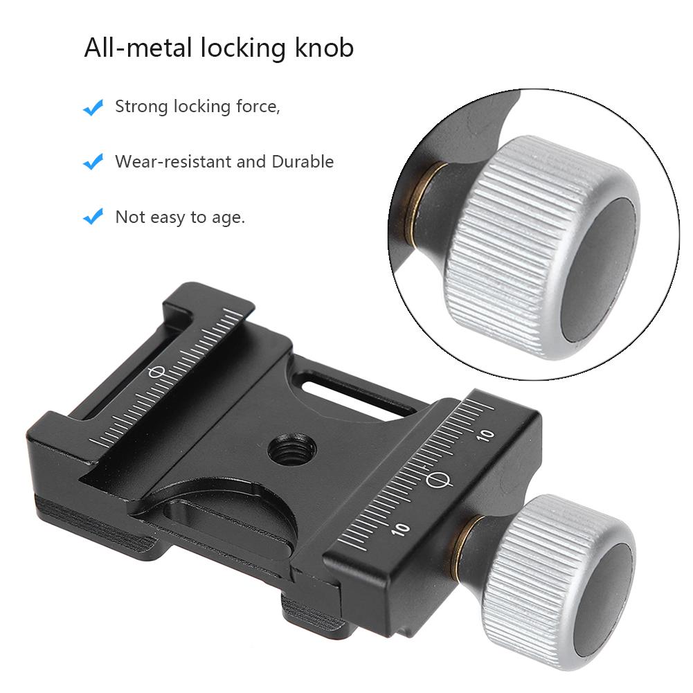 38Q Aluminium Alloy AntiSlip Quick Release Plate Clamp Accessory with 1/4in Screw Hole