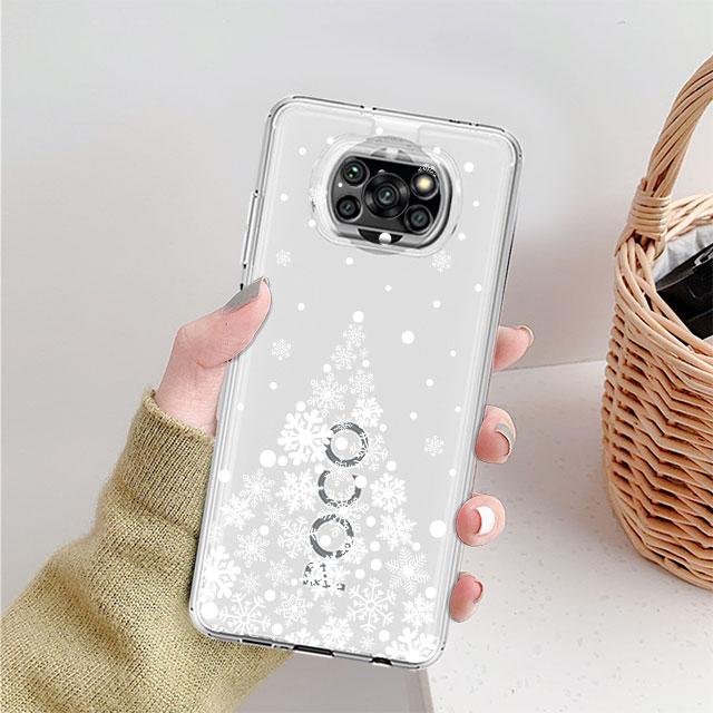 Clear Case For Xiaomi Mi Poco X3 NFC M3 Pro F3 F1 11 Lite 12 Redmi Note 10 9S 8 7 9 Soft Phone Cover Merry Christmas