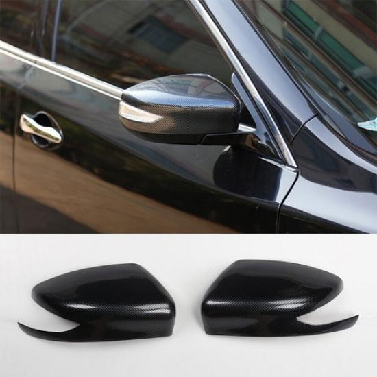 Fit Nissan Sentra 2016-2019 Carbon Fiber ABS Exterior Rear View Mirror Cover*2X