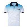 Men's Summer Gradient Printed Polka Dot Short Sleeved Polo Shirt