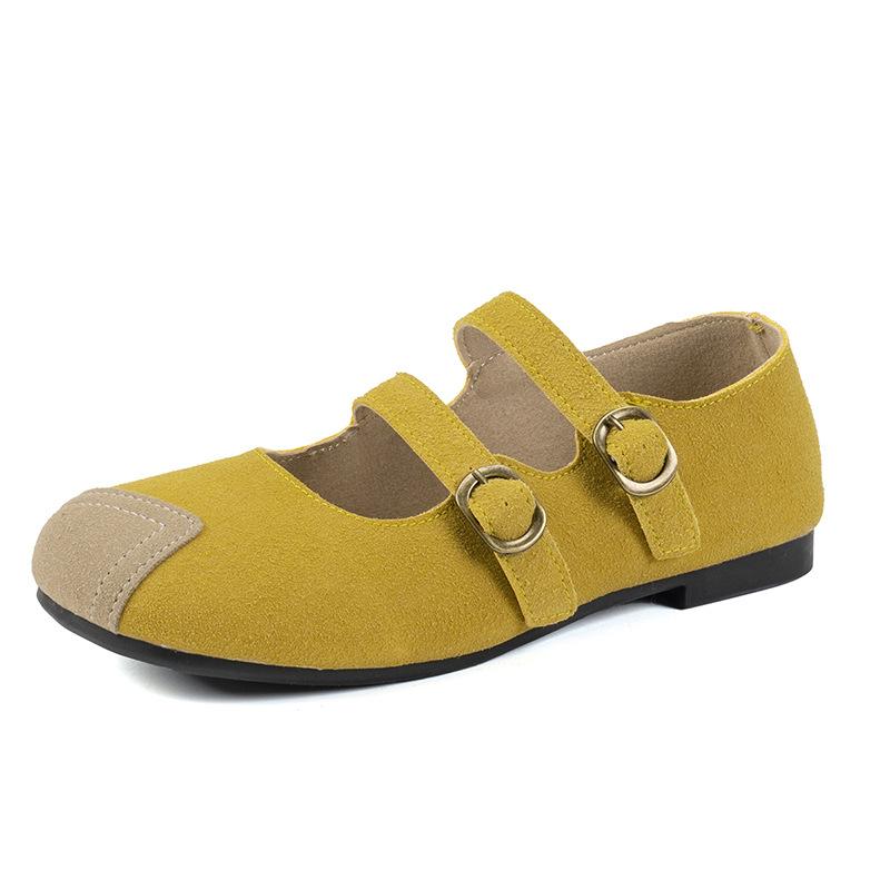 Retro women's autumn new one-pedal lazy shoes flat-soled soft-soled shallow-mouth Mary Jane single shoes