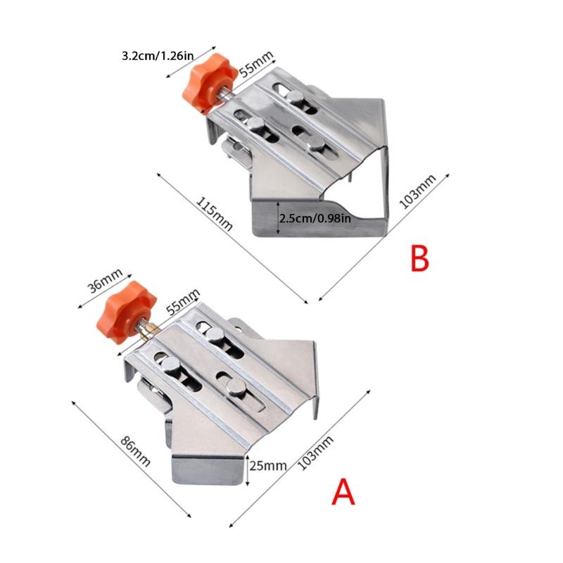 Heavy Duty 90° Angle Clamp Stainless Steel Corner Clamp 2 Type for Accurate Woodworking Strong Grip Effortless Operation