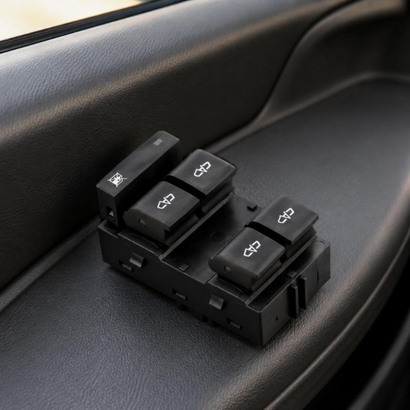 26211277 26211281 Electric Window Switches Panel, 12V Replacement Assembly with Four Window Buttons, Lock Function