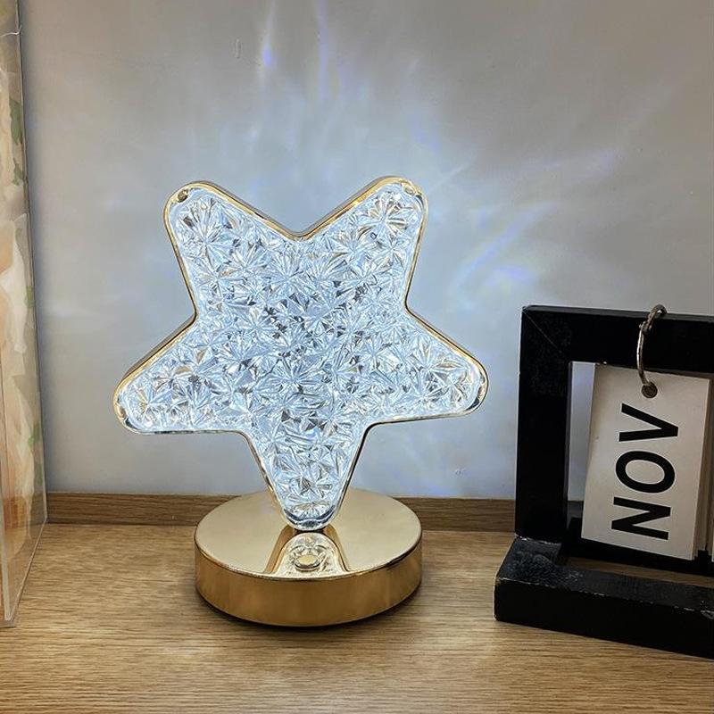 1Pcs Usb Bedside Led Ambient Table 3D Moon Lamp Touch Control 3D Crystal Star Flower Night Light Girls Room Home Decor