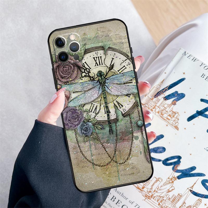 

Dragonfly Phone Case For iPhone 16 Pro Max 11 12 13 Mini 14 15 Pro Max XR 15 16 Plus 16e Cover Coque iPhone 11Pro MAX