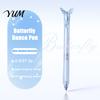 Student Stationery Supplies Translucent Butterfly Gel Pen, 0.5mm Smooth Writing Retractable Comfortable Grip Pens for Homework Aesthetic Pen