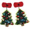 Handmade Christmas Tree & Star Bead Earrings