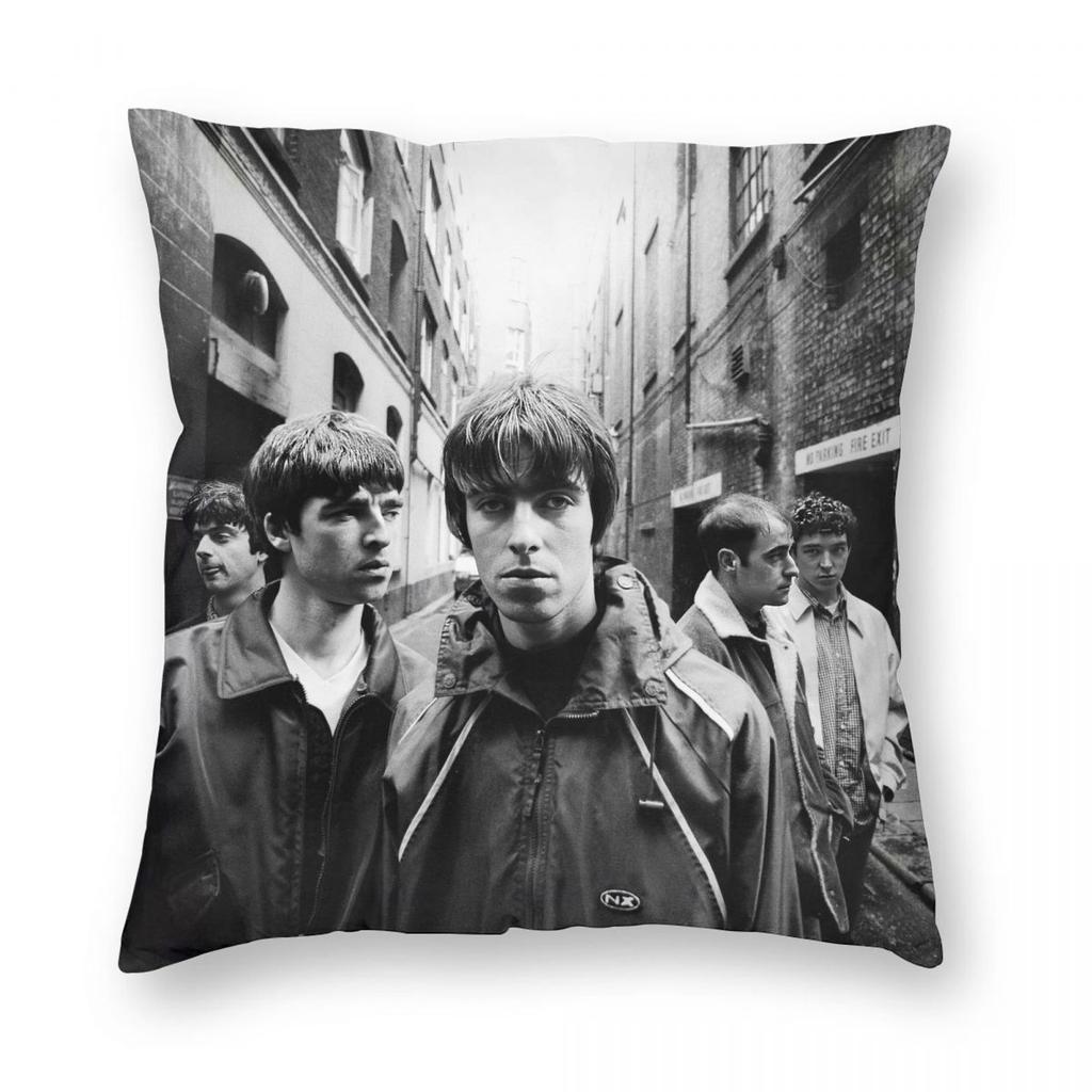O-Oasis Rock Band Pillowcase Printing Polyester Cushion Cover Decorations Throw Pillow Case Cover Home Zippered 45X45cm