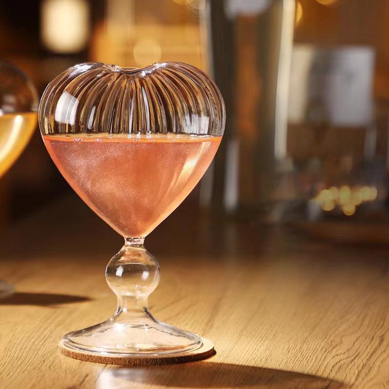 1PC Practical Goblet Drinkware Container Wine Glass Cup Juice Heart-shaped Unique Lovely